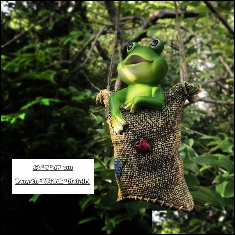 creative cute frogs cat dog resin lying santa claus statue garden hang on tree decorative pendant indoor outdoor decor ornament