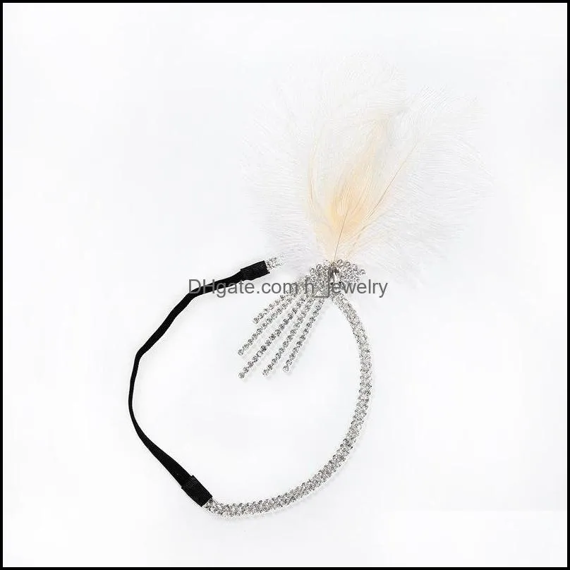 gatsby bridal feather headband indian bohemian headgear headdress women girls children