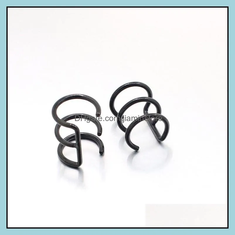 three ring ear clip stainless steel spiral cartilage clip earrings nonperforated cartilage earrings female models girls supplies 6