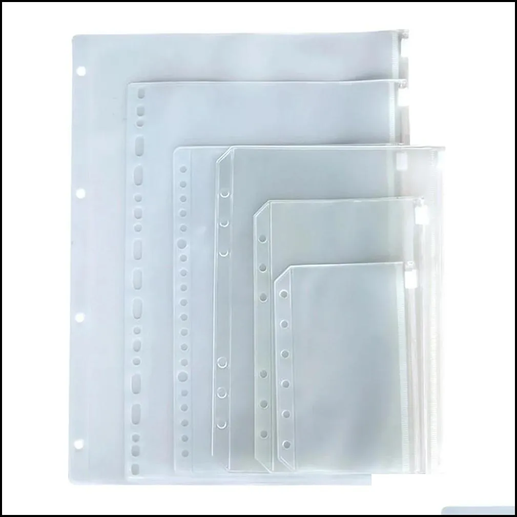 a5 a6 a7 binder inserts looseleaf notebook waterproof zipper bags kids learning storage bag school office supplies