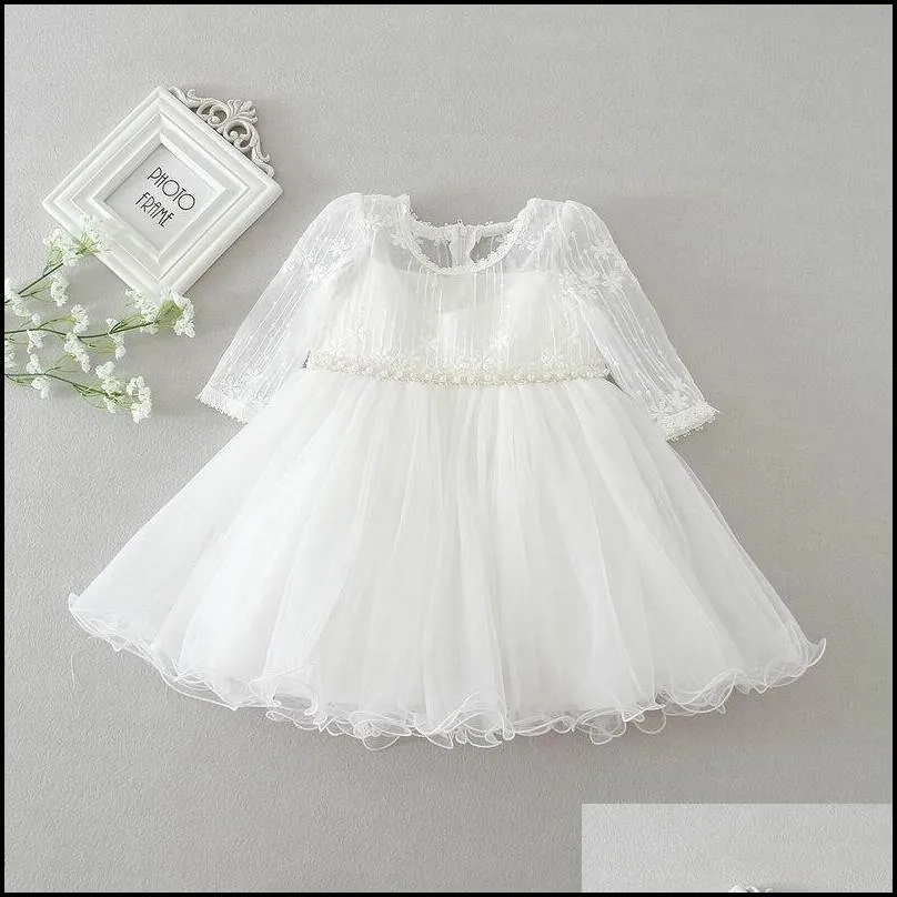 new baby girl christening gown infant girls princess lace long sleeve baptism dress toddler baby clothing 8515