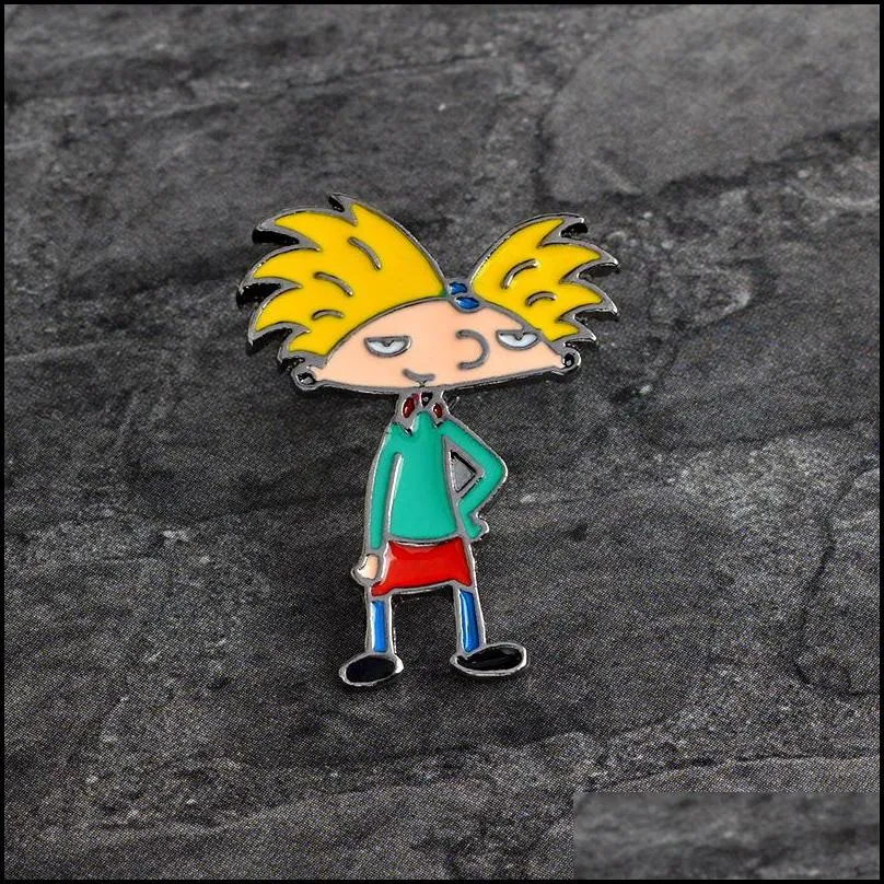 cartoon arnold pins fun anime boy enamel pin collection fashion tv show brooch for friends backpack lapel pin badge jewelry gift