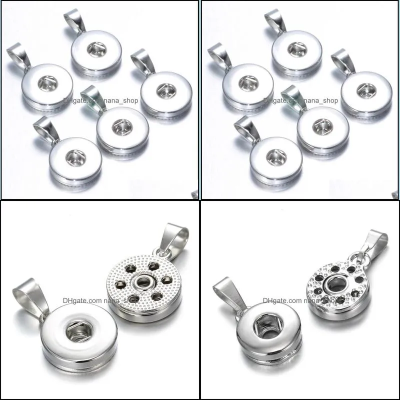 18mm 12mm noosa snap button chunks alloy silver charms pendant for necklace and bracelets diy jewelry accessory interchangeable ginger
