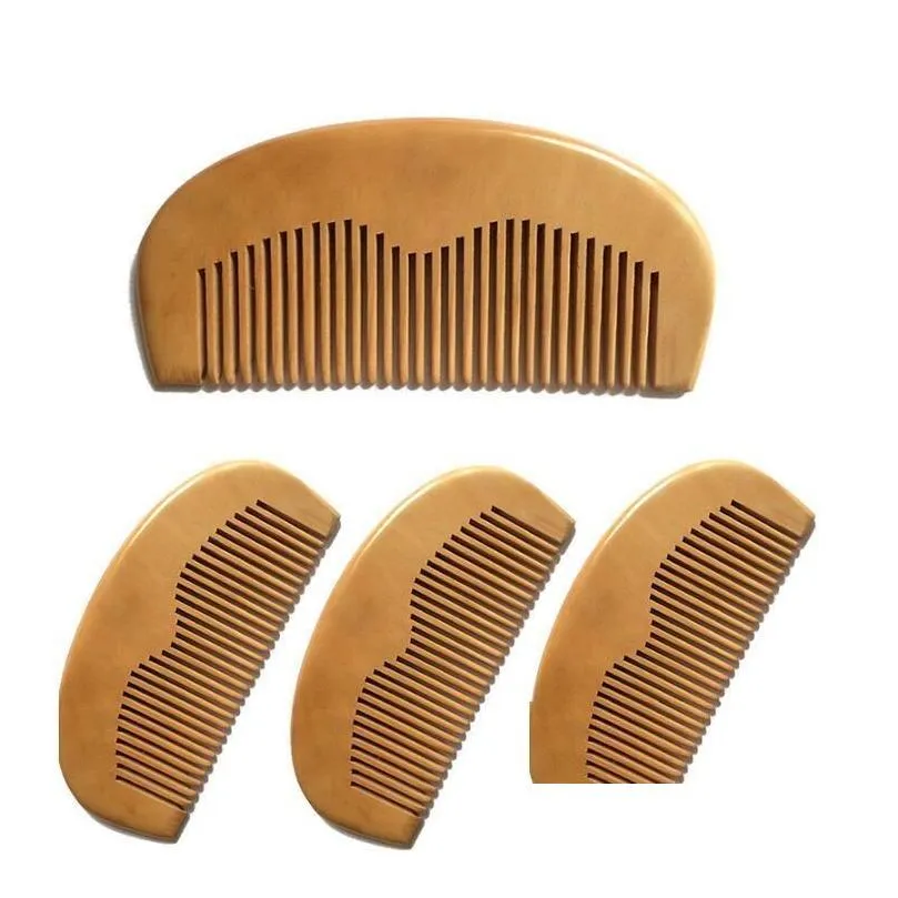 1pcs natural peach wooden comb beard comb pocket comb 11.5x5.5x1cm