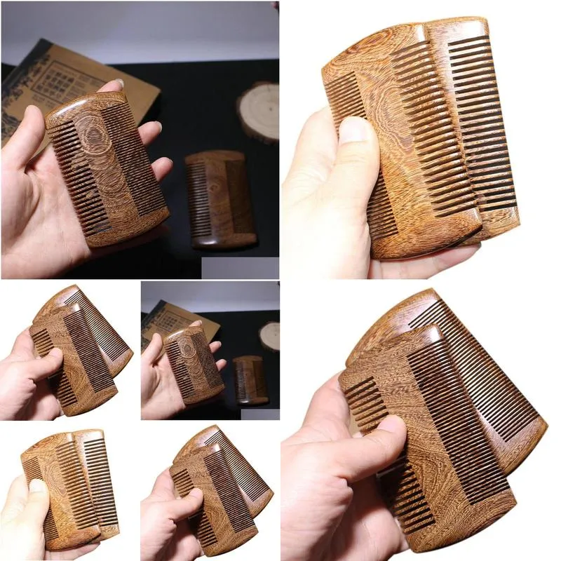  jade comb green sandalwood pocket beard hair comb no.2 manual natural wood comb 1