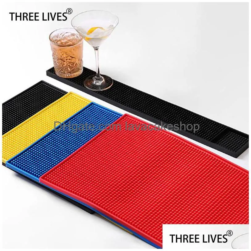 three lives bar supplies 100 pvc beer mat antislip rubber rail ecofriendly material glass wine 220509