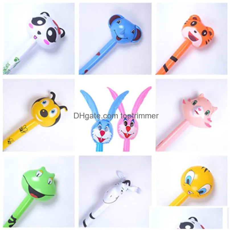 120cm cartoon inflatable balloon animal long inflatable hammer no wounding kids stick toy baby children toys random style