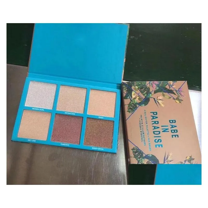 new bretmen babe in paradise 6 colors eyeshadow palette makeup highlight bronzer glow contour palette