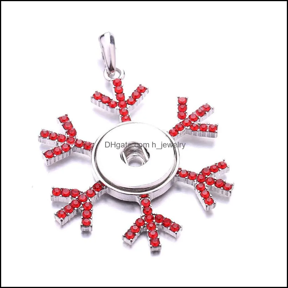 gold silver snap button charms jewelry snowflake shape pendant fit 18mm snaps buttons necklace for women noosa d336