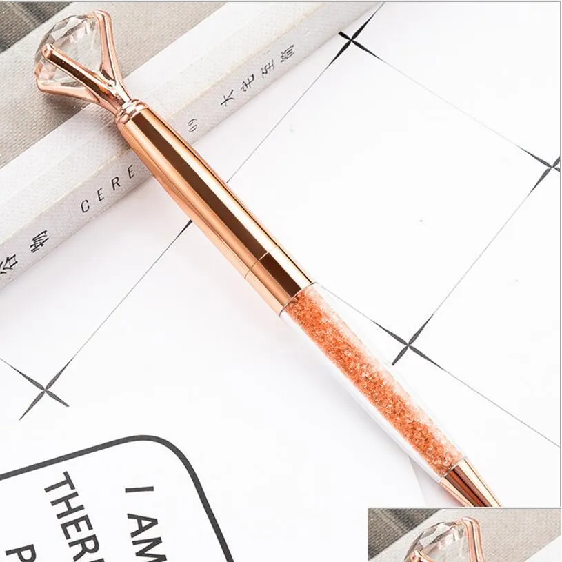 pen gift ballpoint pens durable ballpoint pens big diamond metal pen crystal pen creative school office stationery writing supplies