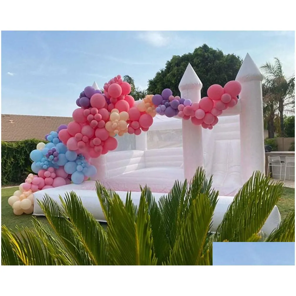 playhouse pvc jumper inflatable wedding white bounce combo castle with slide and ball pit jumping bed bouncy castle pink bouncer house moonwalk for fun