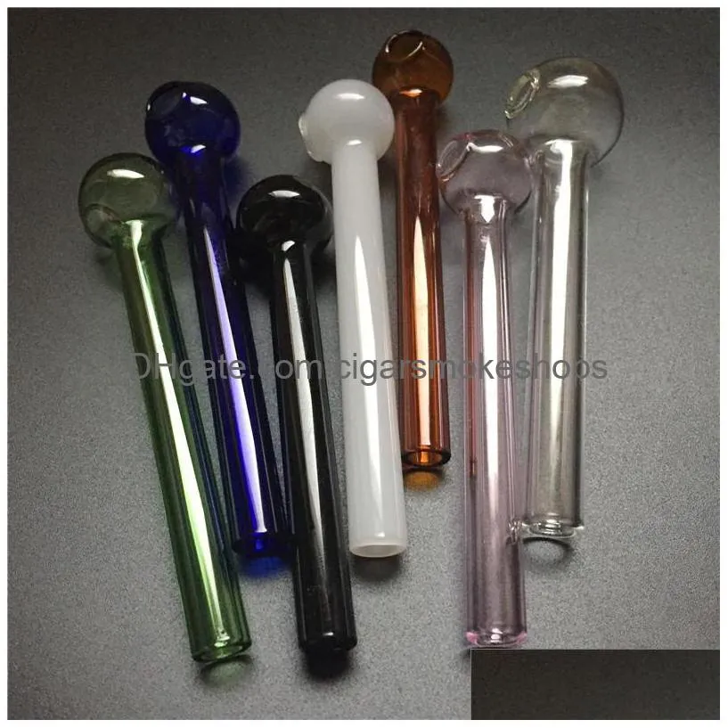 high quality glass oil burner wholesale pyrex oil burner pipe with 7 colors thick oil burner pipe 