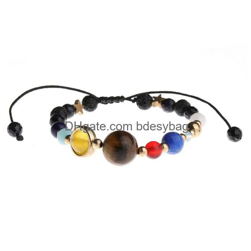 new galaxy planets bead bracelet for women men natural stone universe solar yoga chakra handmade braided bracelet jewelry wholesale