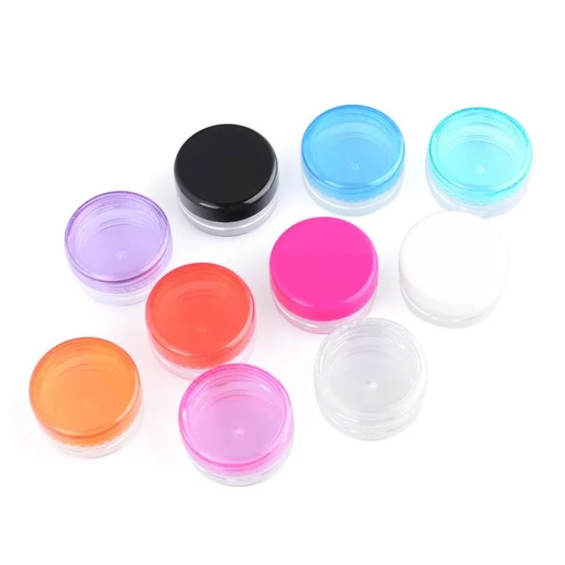 3g 5g plastic containers jar box transparent bottle empty cosmetic cream jars 3ml 5ml container