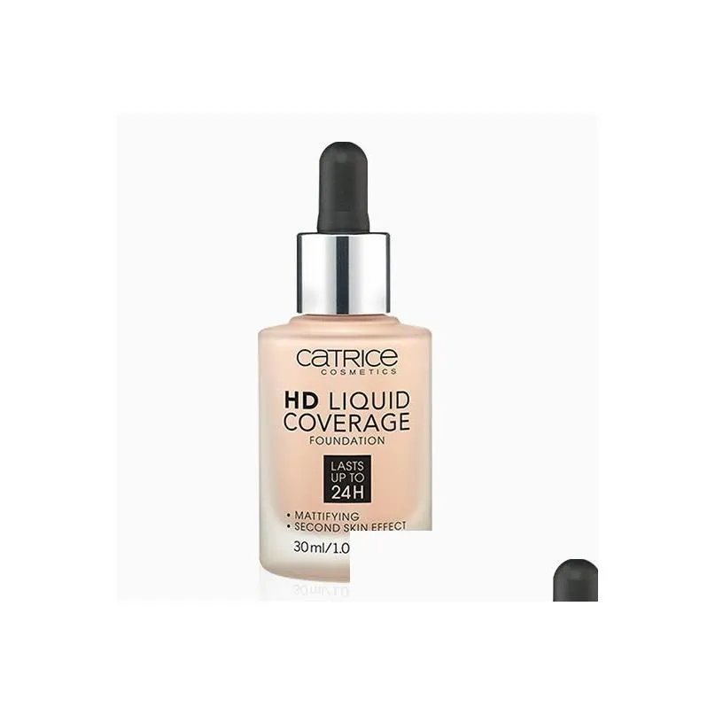 new makeup brand hd liquid coverage foundation 30ml 4colors second skin effect beige cosmetics