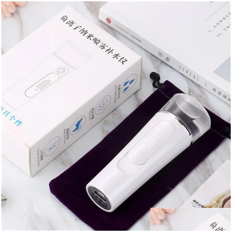 portable mini face spray bottle nano mister facial hair steamer usb rechargeable power bank sprayer 2 in 1 travel too