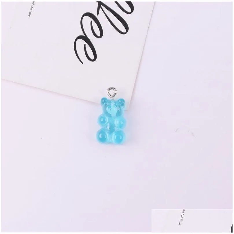 32pcs resin gummy bear candy necklace charms very cute keychain pendant necklace pendant for diy decoration 161 u2