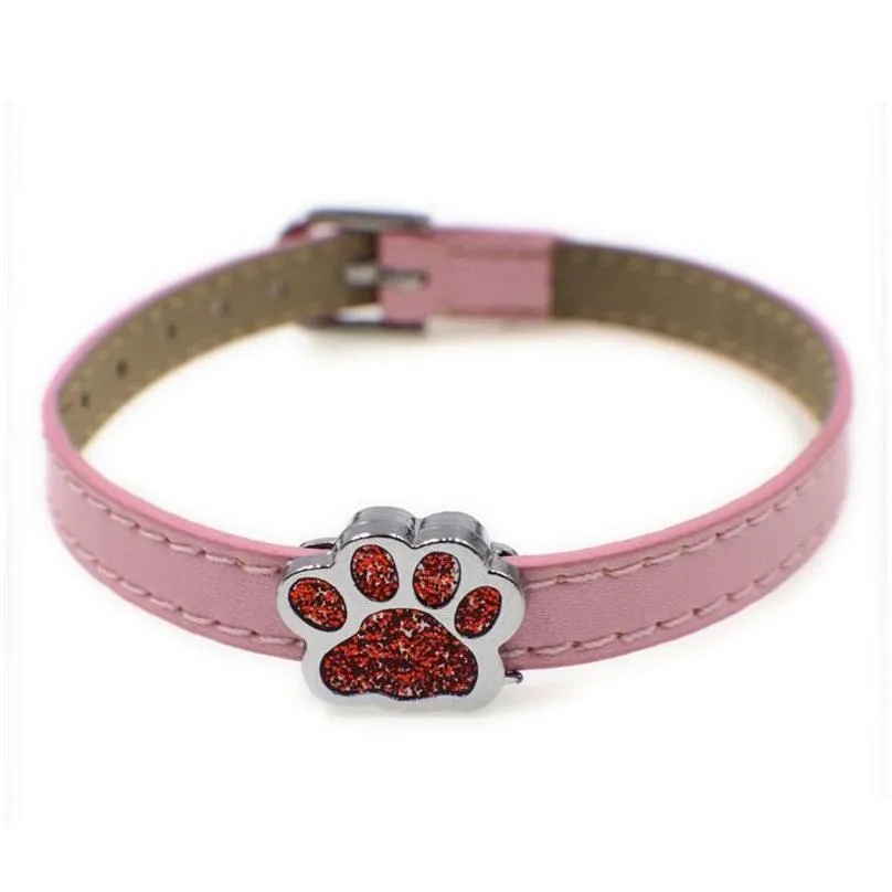 multiple choices 50pcs 8mm cat/dog footprint bead caps paw bone slide charms fit 8mm pet collar diy necklace bracelet keychains 449