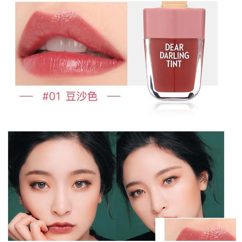 korean etude house dear darling tint lipgloss ice cream makeup liquid matte lipstick lasting cream moisturizing waterproof lip gloss