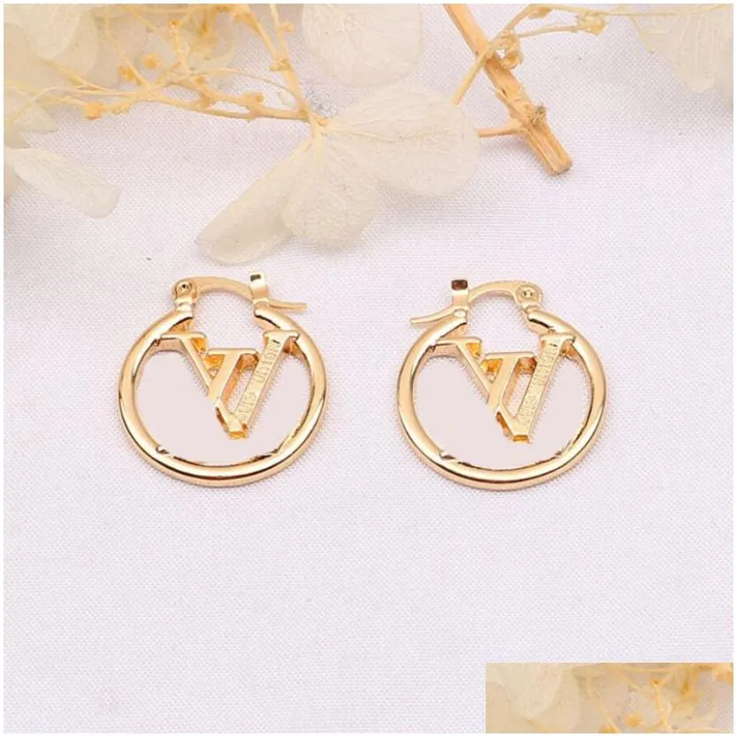 fashion womens brand designer letter earrings ear stud cuff women elegance temperament simple ladies wedding party jewelry gift accessories