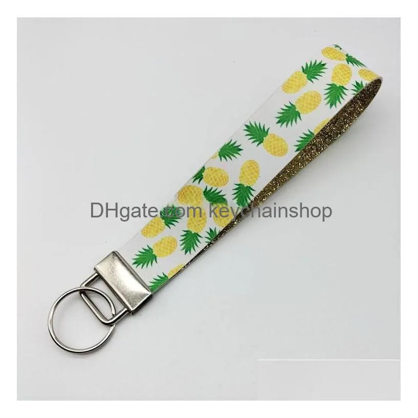 faux leather keychain wrist key fob template lanyard cute strawberry wristlet keychain gift for women