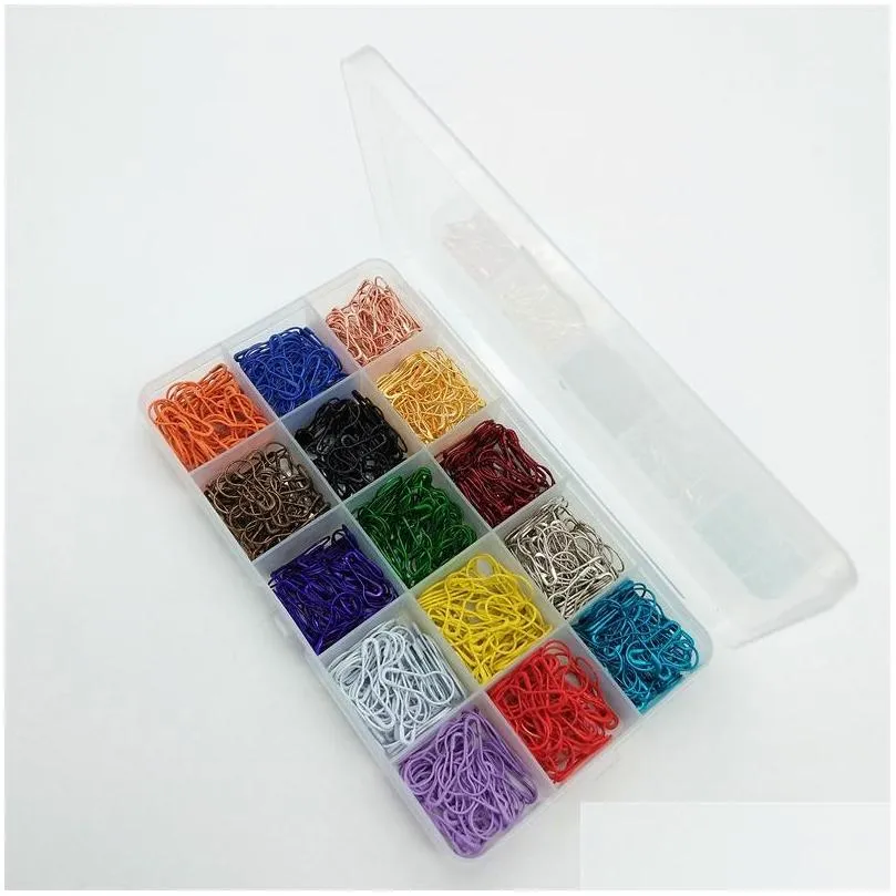 600 pieces 20 colors assorted bulb safety pins pear shaped pins calabash pin knitting stitch markers sewing making with storage box 198