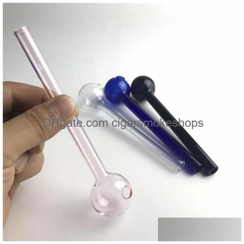 5.5 inch xxl glass oil burner pipe with 30mm big bowl clear pink blue green black cheap colorful thick pyrex tube pipes