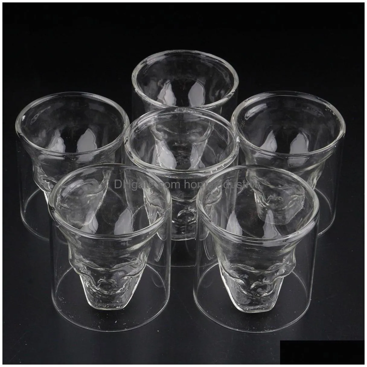 wine glasses 1 set glass skull head cup vodka whiskey wine tea drinking bottle decanter 1 bottle with 6 cup set 221110
