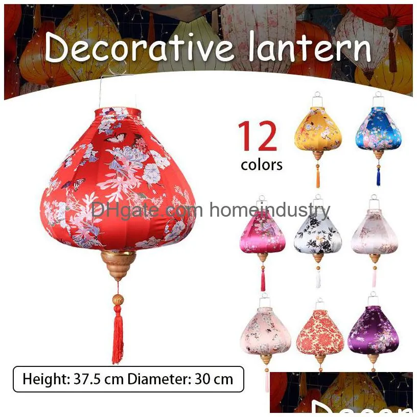 other event party supplies retro chinese lantern traditional japanese vietnam silk lantern balcony outdoor party spring festival year hanging lanterns