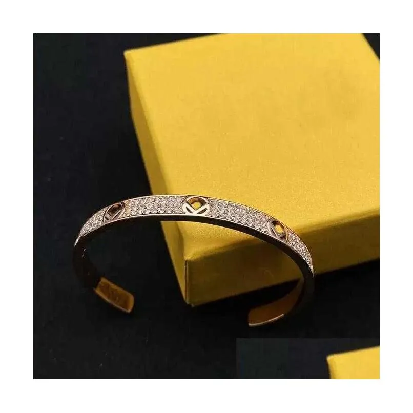 designer fashion bracelet for mens women full diamond gold letters f bracelets gifts womens luxury love bracelets hiphop jewelry