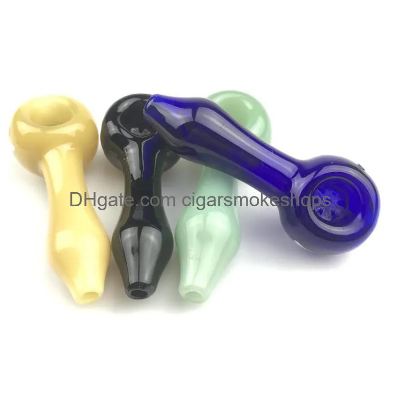 new glass snowflake filter hand pipes with thick pyrex colorful glass tobacco pipe 4.3 inch 50g unique bowls for smoking