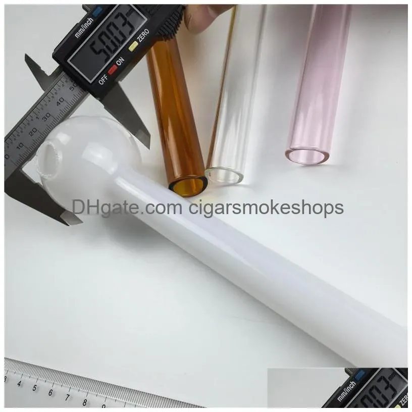 7.3 inch glass oil burner pipe big colorful glass oil burner pipes with white pink brown clear thick pyrex glass smoking pipes