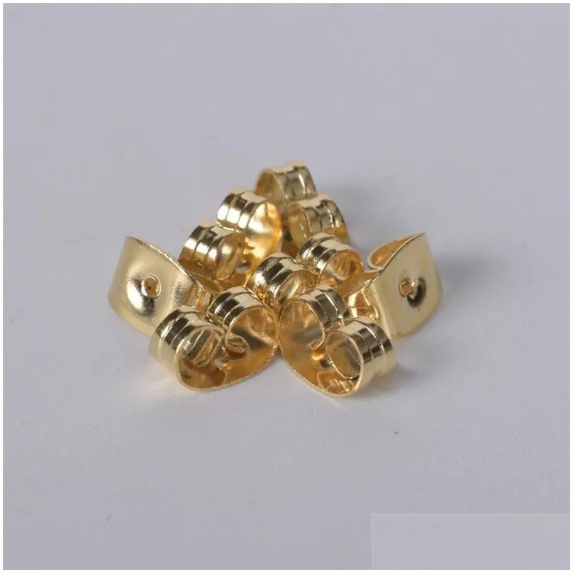 100pcs/lot stainless steel earrings back stopper ear stud butterfly earring for diy studs pin caps jewelry making 1929 q2