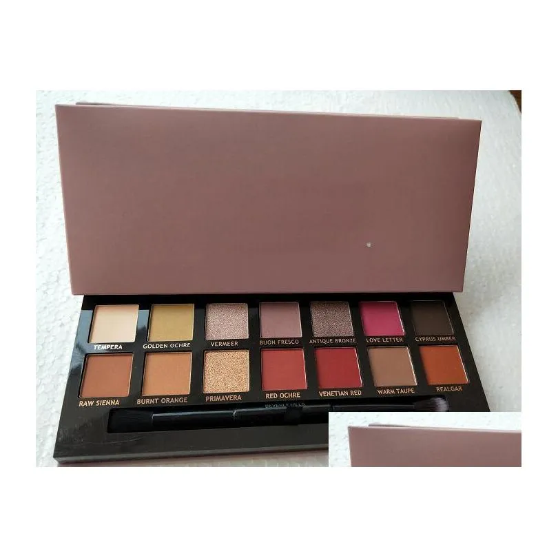 makeup renaissance pink eye shadow palette 14 colors limited eyeshadow kit with brush