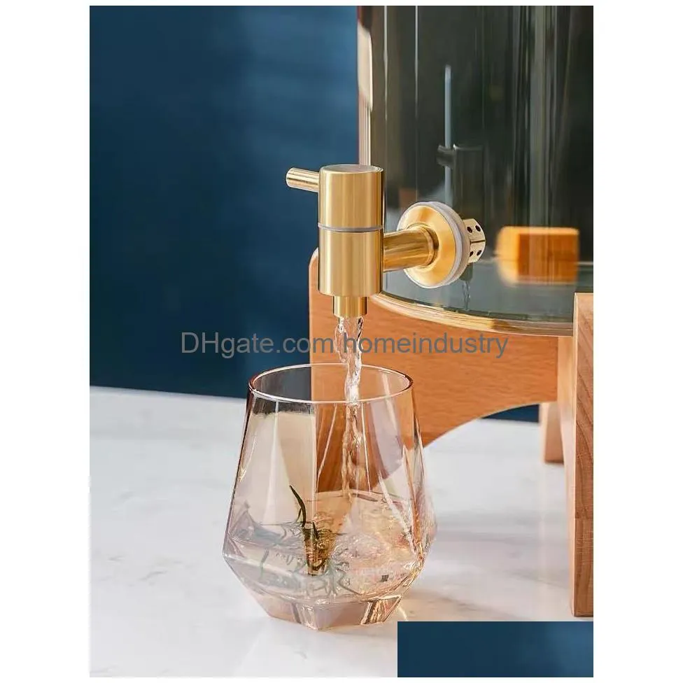 tabletop wine racks glass cold water pitcher household large capacity with tap cups wine juice barrel heat resistant lemon water bottle