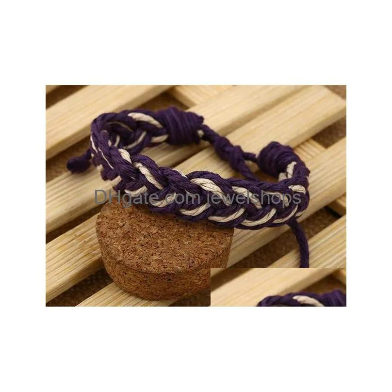 bohemia colorful braid rope bracelets fashion men women lover friendship bangles adjustable handmade fine jewelry birthday gifts k3452