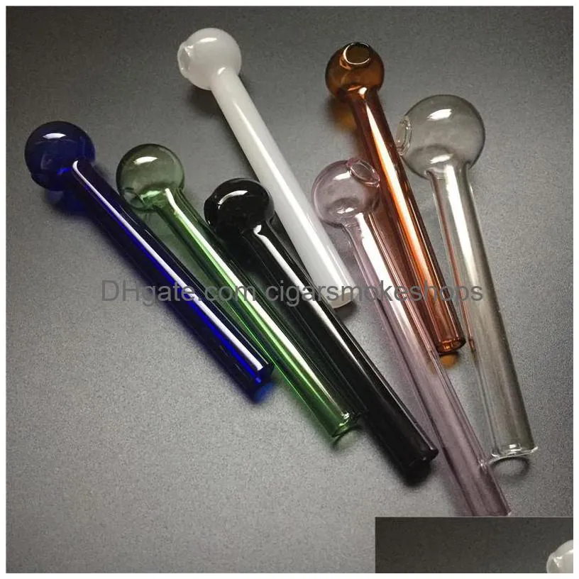 high quality glass oil burner wholesale pyrex oil burner pipe with 7 colors thick oil burner pipe 