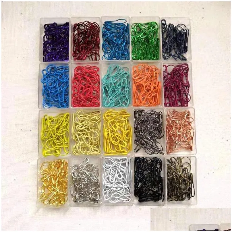 600 pieces 20 colors assorted bulb safety pins pear shaped pins calabash pin knitting stitch markers sewing making with storage box 198