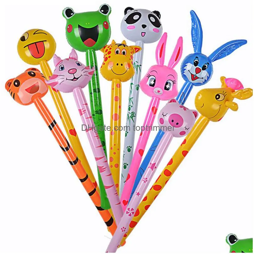 120cm cartoon inflatable balloon animal long inflatable hammer no wounding kids stick toy baby children toys random style