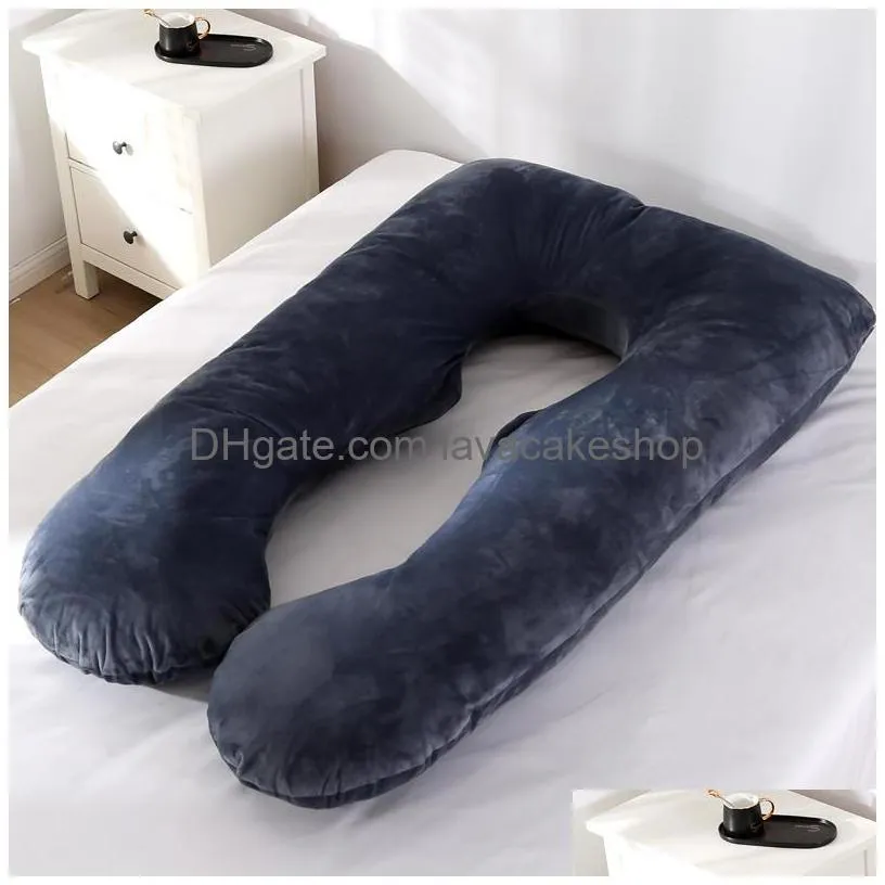 116x65cm pregnant pillow case gravida u type lumbar pillowcase multi function side protect cushion cover for pregnancy women lj200826