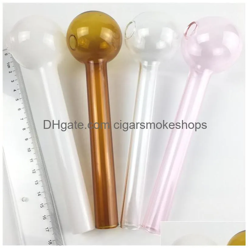 glass oil burner pipes 7.3 inches colorful big oil burner thick pyrex glass oil burner for smoking