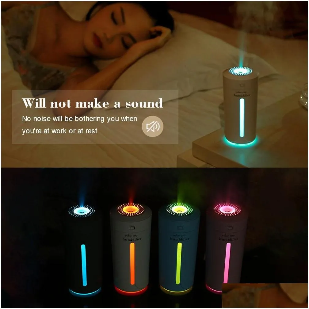 mini ultrasonic air humidifier aroma oil diffuser aromatherapy mist maker 4 color portable usb humidifiers for home car