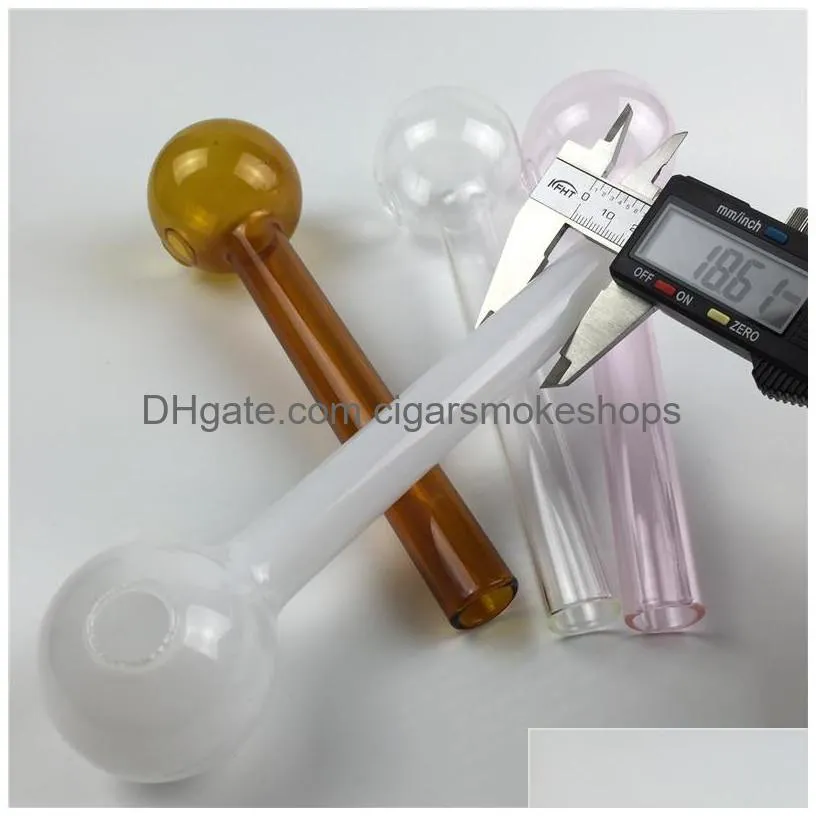 glass oil burner pipes 7.3 inches colorful big oil burner thick pyrex glass oil burner for smoking