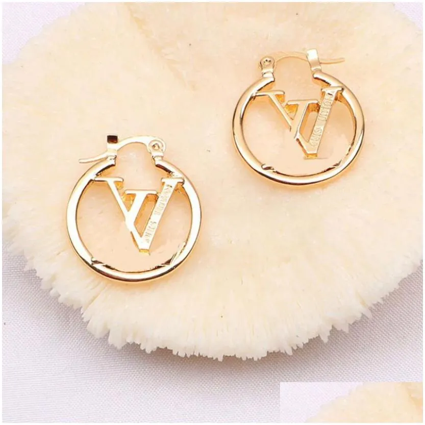 fashion womens brand designer letter earrings ear stud cuff women elegance temperament simple ladies wedding party jewelry gift accessories