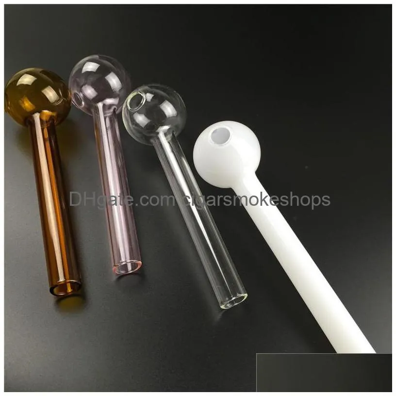 glass oil burner pipe with clear thick white pink brown pyrex glass oil burner big smoking hand pipes