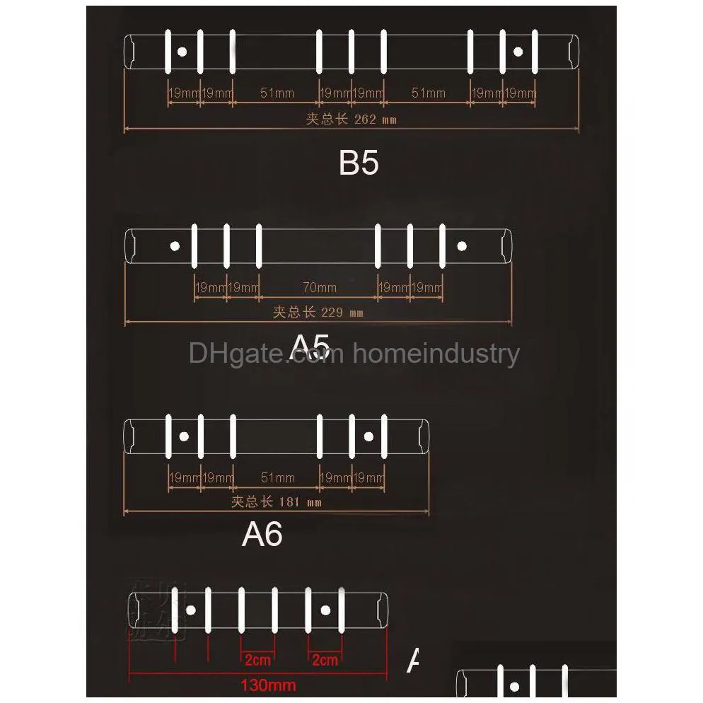 notepads black 25mm 10 pieces diy clips mechanical 6 4 9 ring binder mechanism 280285 a4 b5 a5 a6 a7 221028