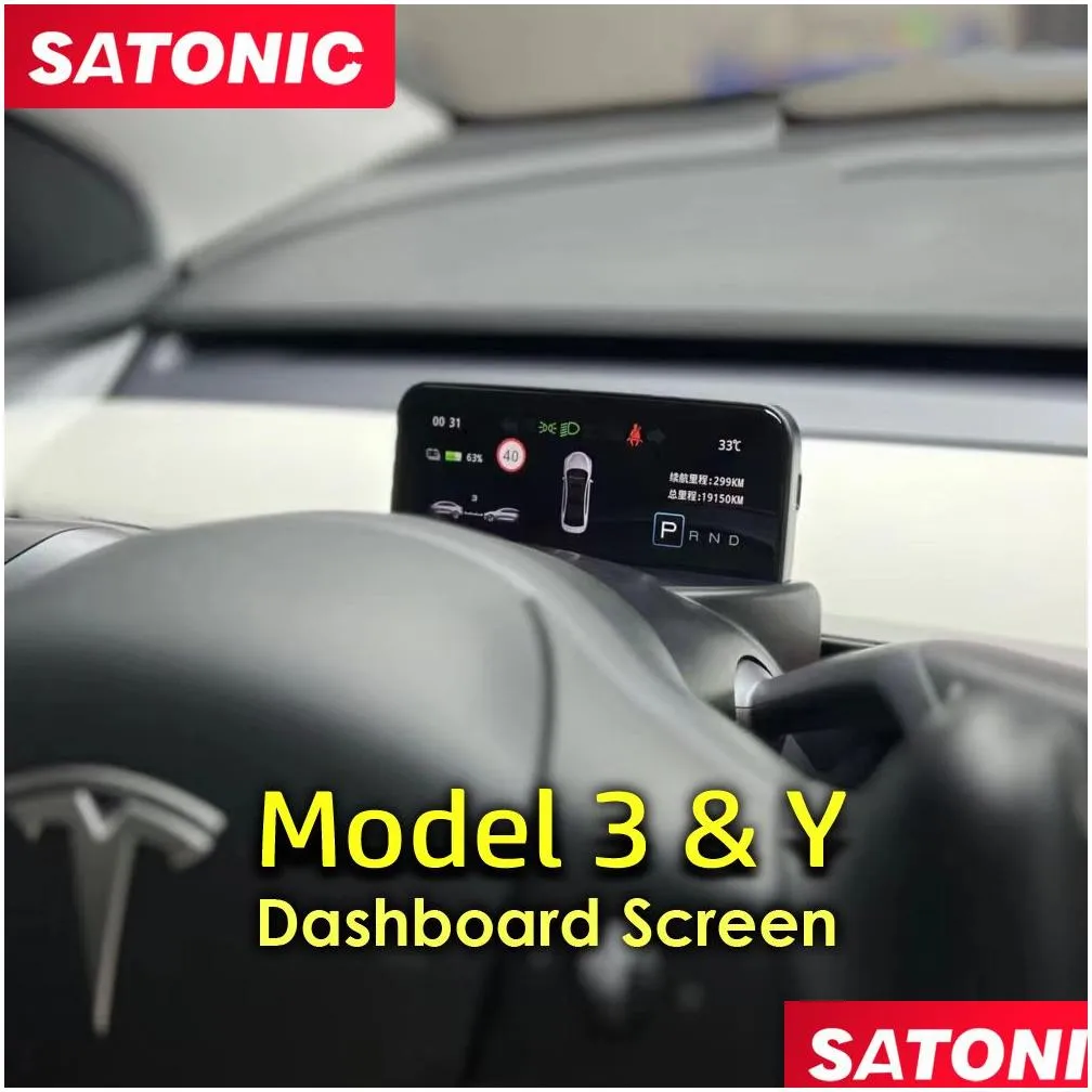model y 3 smart dashboard cluster instrument lcd digital information displayer for tesla modely/ model3 20162022 modification accessorri satonic