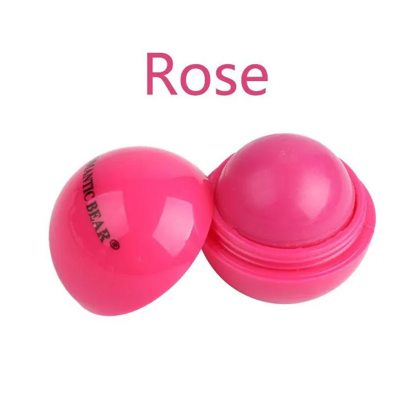 brand new fashion round ball natural organic embellish lip balm lips care 6 color fruit flavour lipgloss gloss lipstick