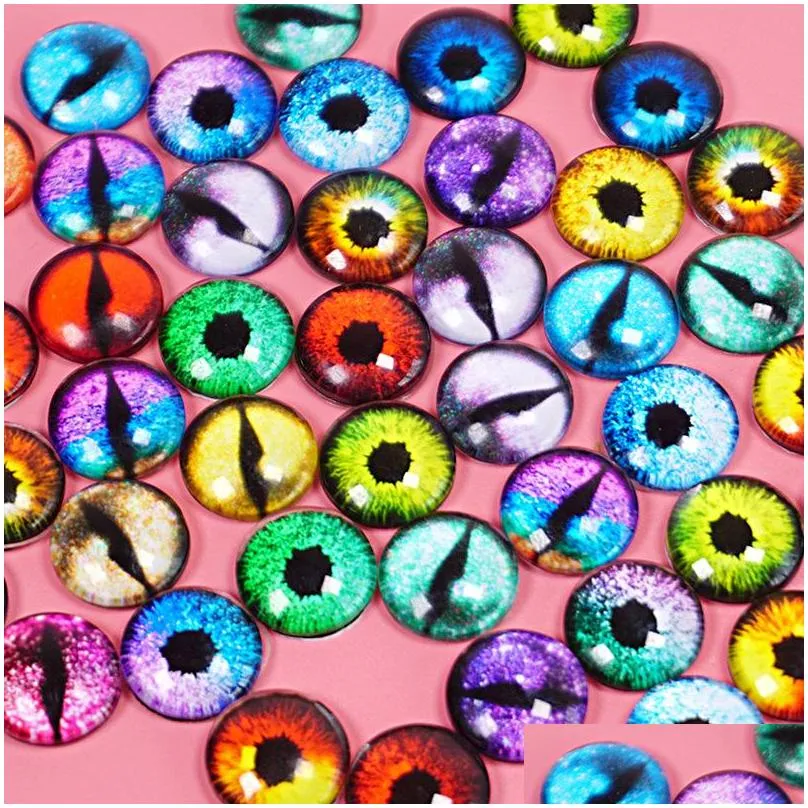 8mm many colors for choice in paris dragon eyes round glass cabochon flatback photo cameo pendant 50pcs/lot k05056 1654 q2