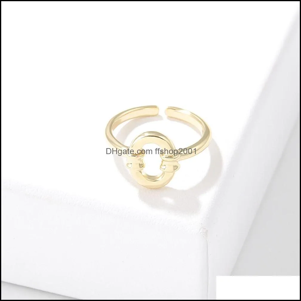 simple copper knuckle ring geometric curve stacking temperament personality open rings for women finger ring bagues femme party jewelry